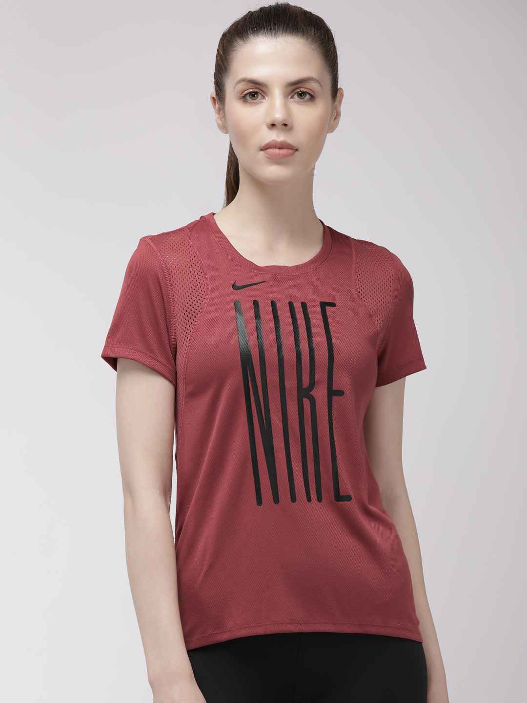 Nike-Women-Red-Printed-Top