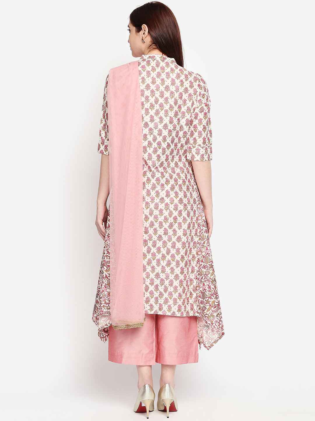 RANGMANCH-BY-PANTALOONS-Women-Off-White-and-Pink-Printed-Kurta-with-Trousers-and-Dupatta
